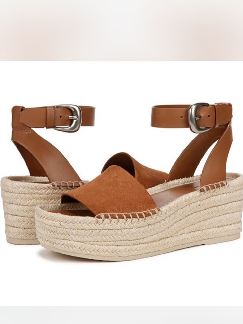 Vince
Belisa Platform Espadrilles Dark Sequoia Suede Wedge Sandal size 9.5 New